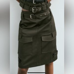Zara Midi Cargo Pocket Skirt